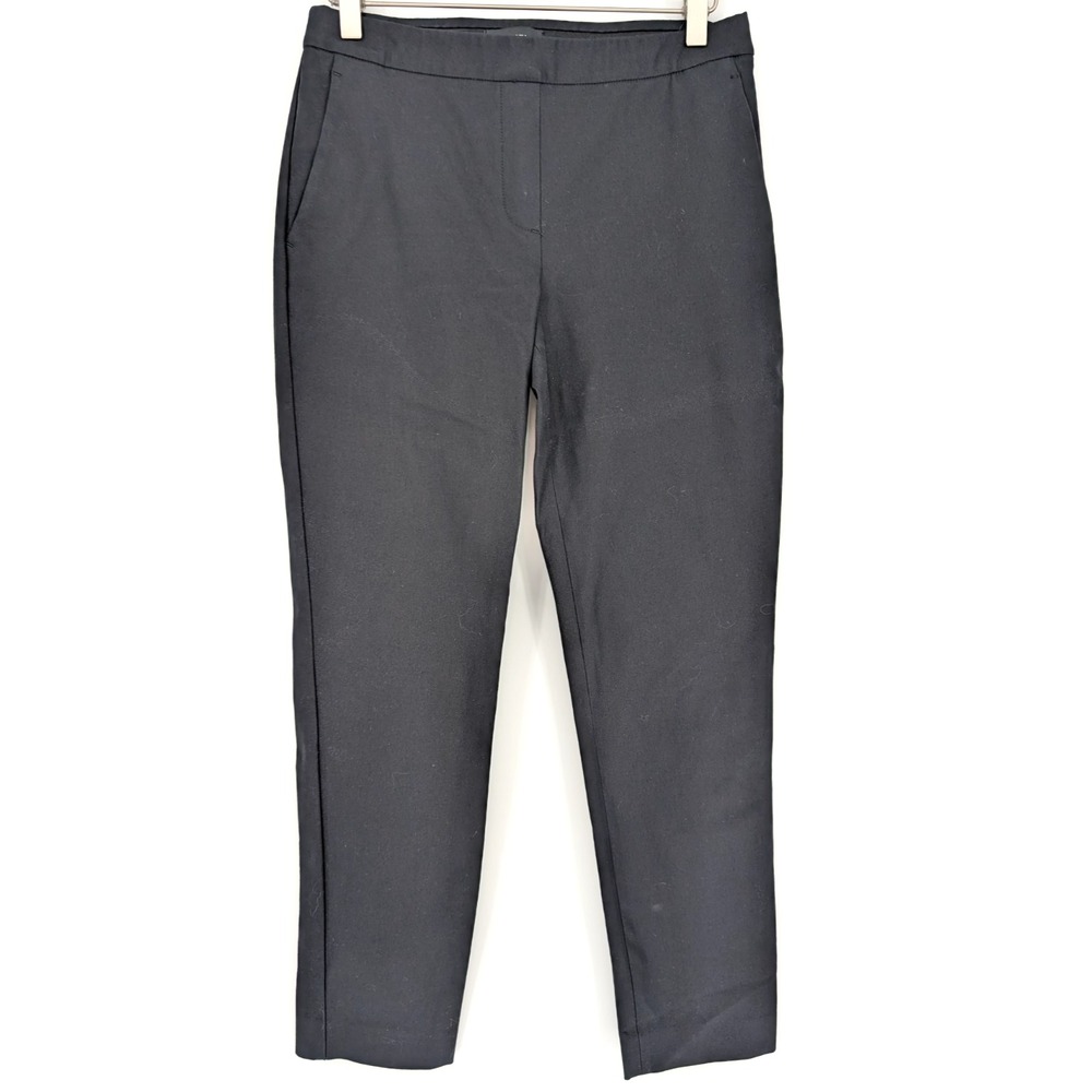Theory Womens Black Flat Front Classic‎ Ankle Pants Size 2 Stretch Minimalist